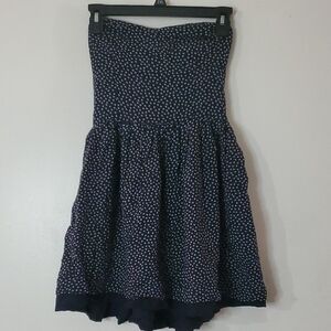 Vintage Superdry Navy Dainty Floral Bandeau Mini Dress Size Extra Small Viscose